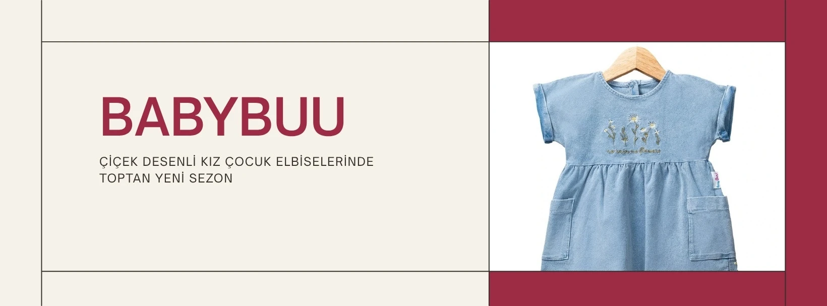 BABYBUU — çiçek desenli kız çocuk elbiseleri, toptan fiyatlarla