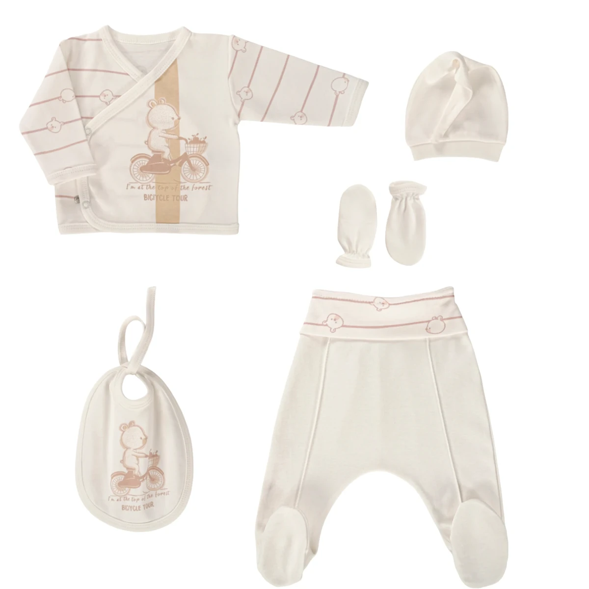 10-Piece Cyclist Teddy Bear Bodysuit Set