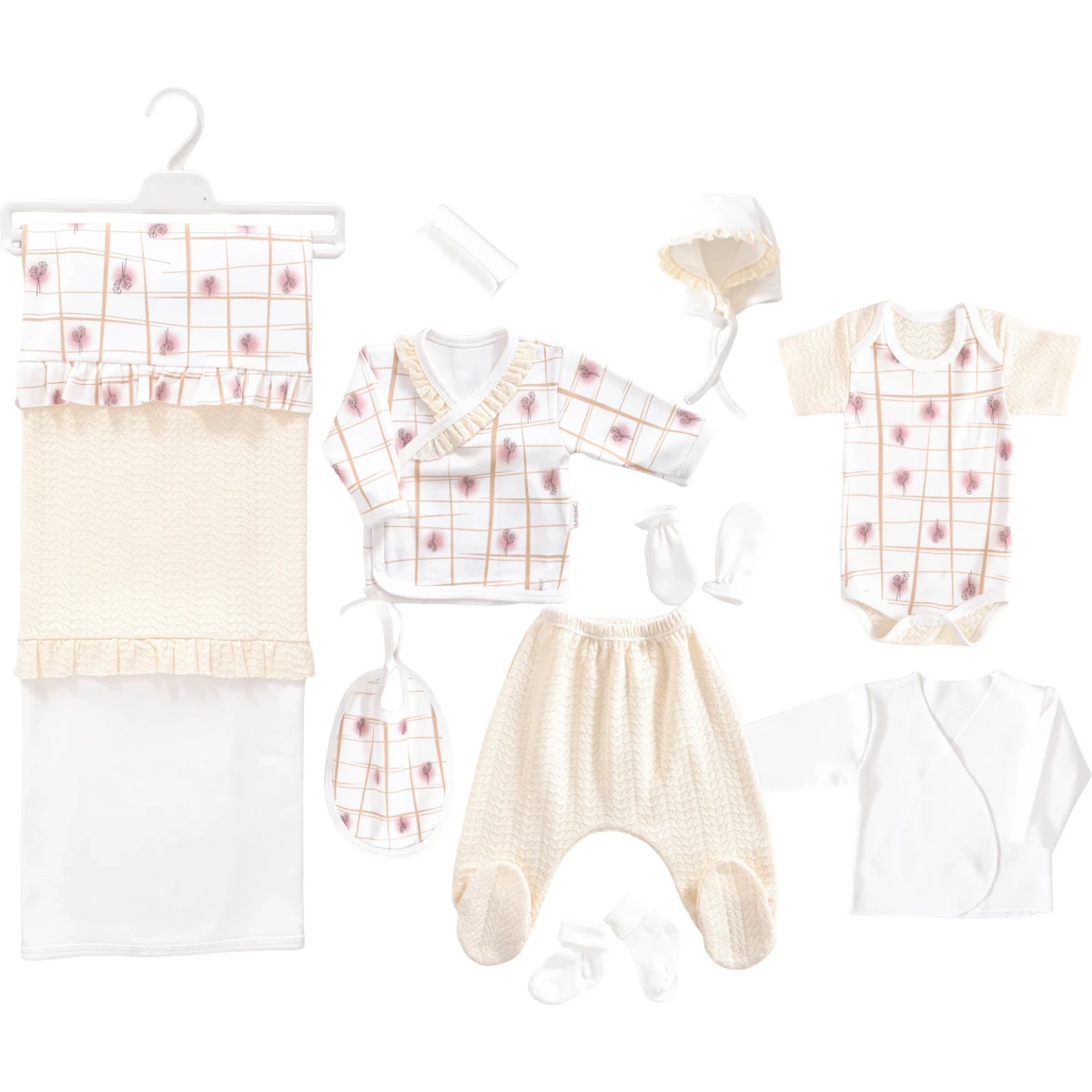 10 Lu Set Çiçek Baskılı