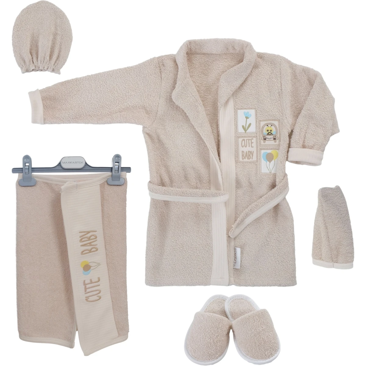 100% Pamuk Bornoz Set