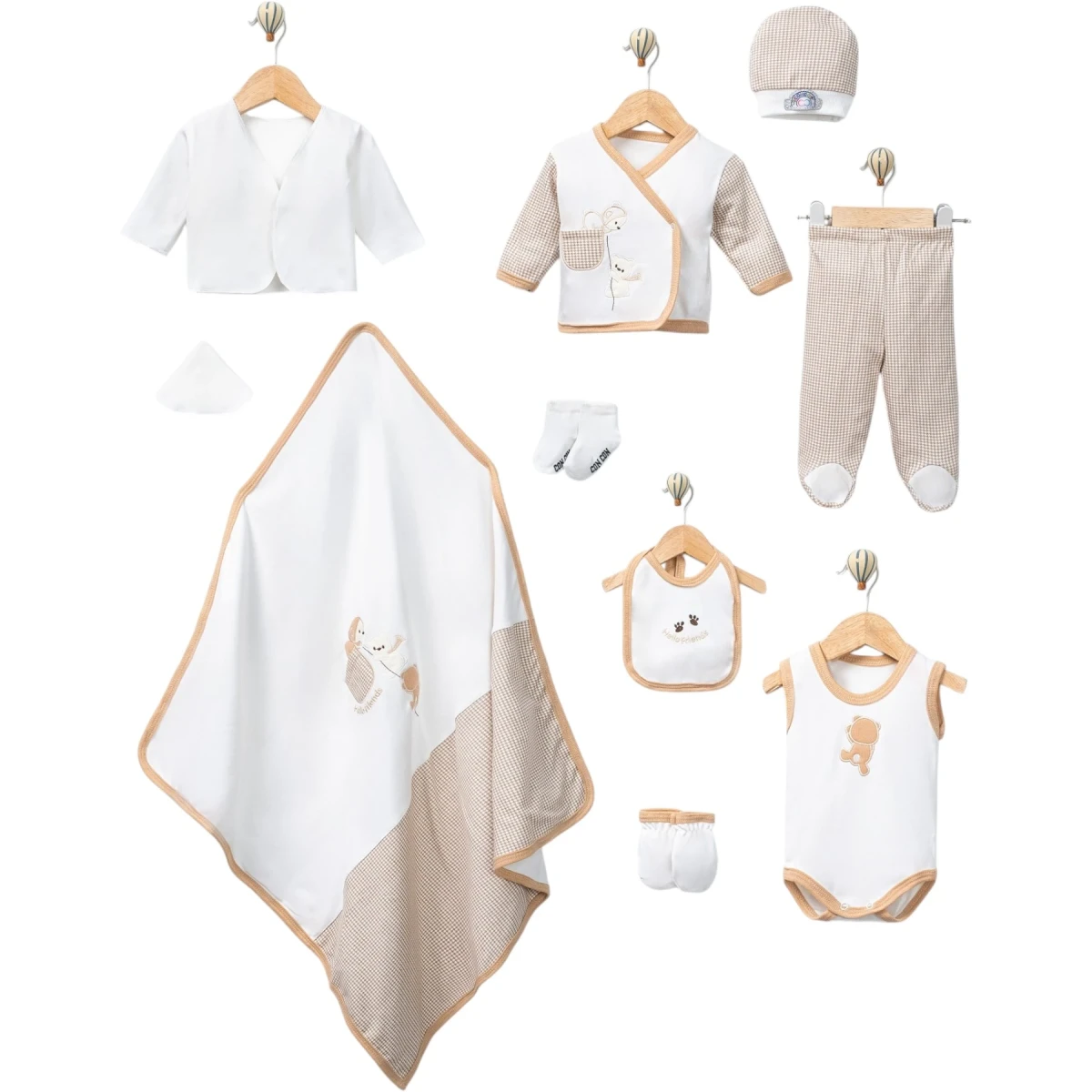 Unisex 10-piece Concon Pocketed Bears Deluxe Romper Set