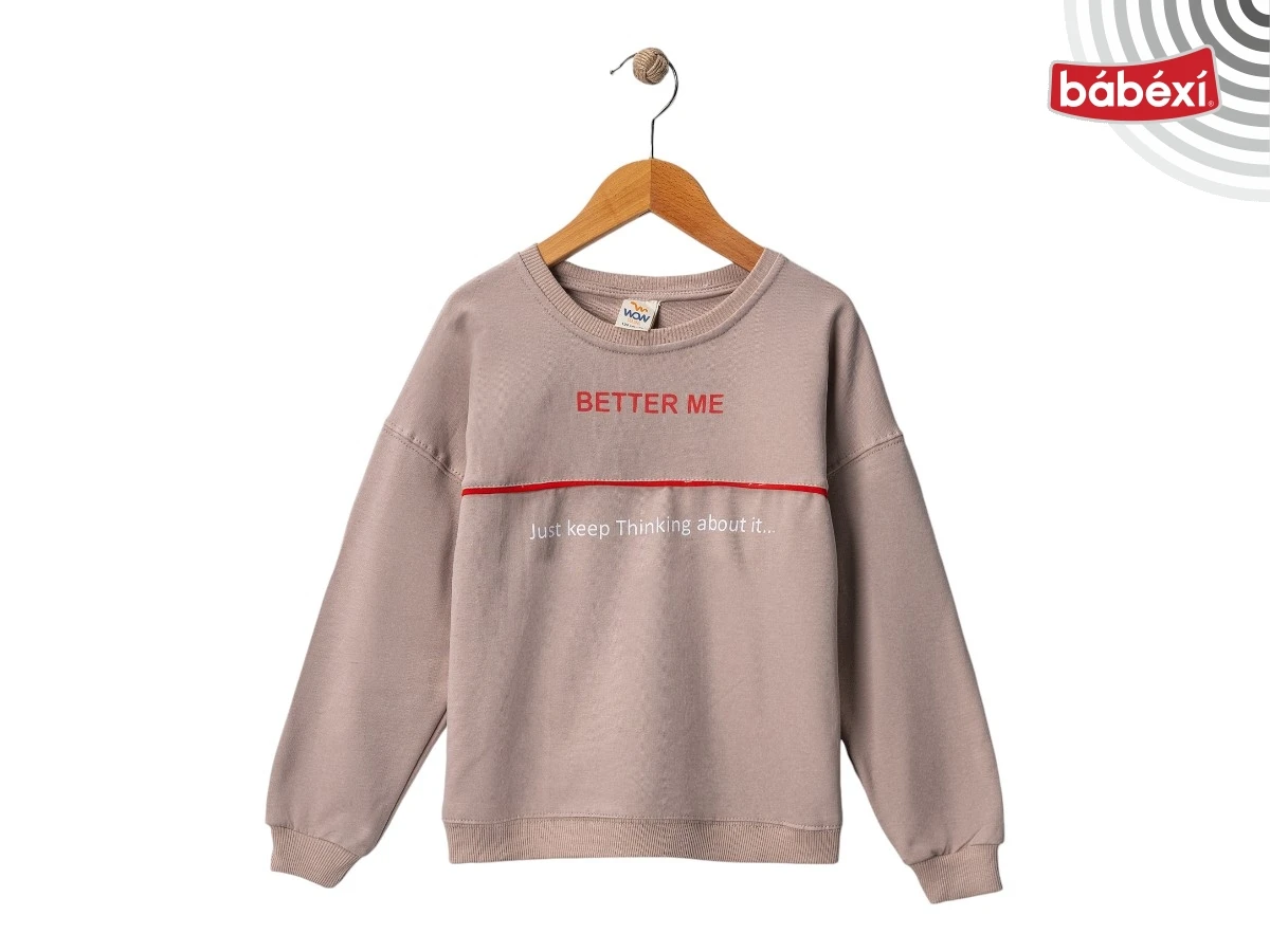 2-Thread Better Me Herringbone-Trim Boys' Sweatshirt