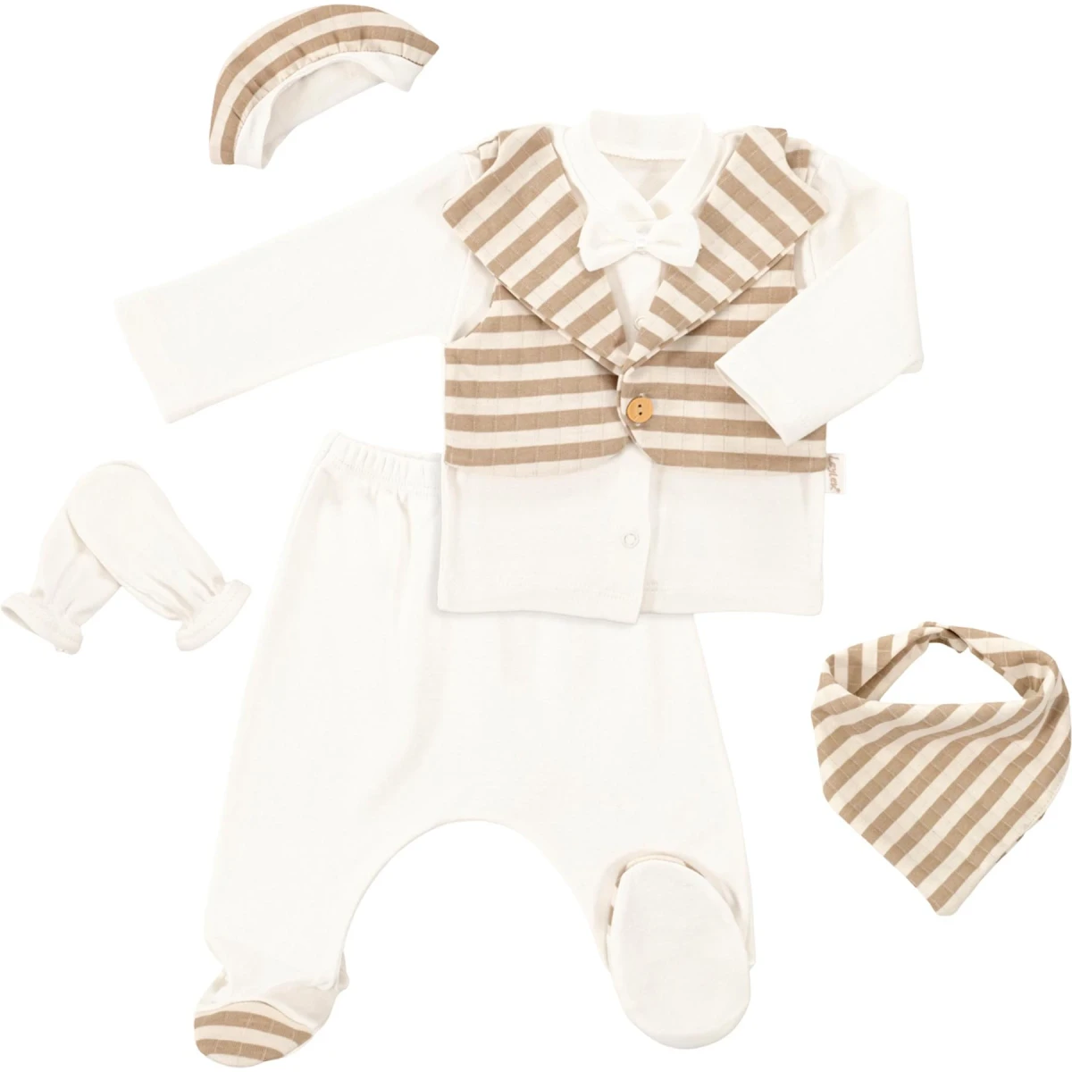 5-Piece Set Striped Jacquard With Jacket
