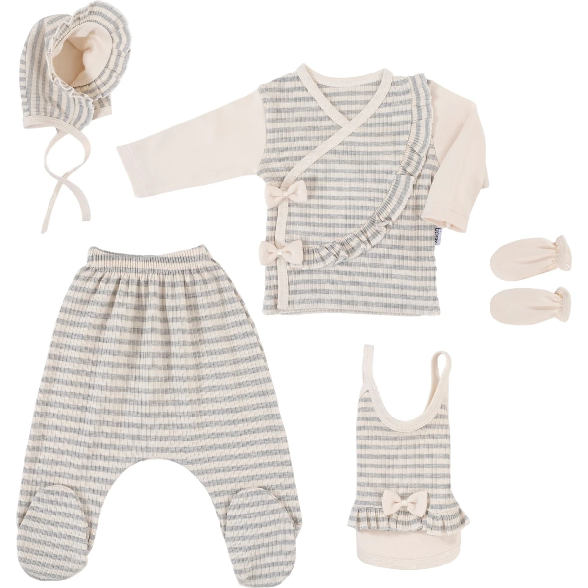 5 Li Bodysuit Set Raporlu Fırfırlı