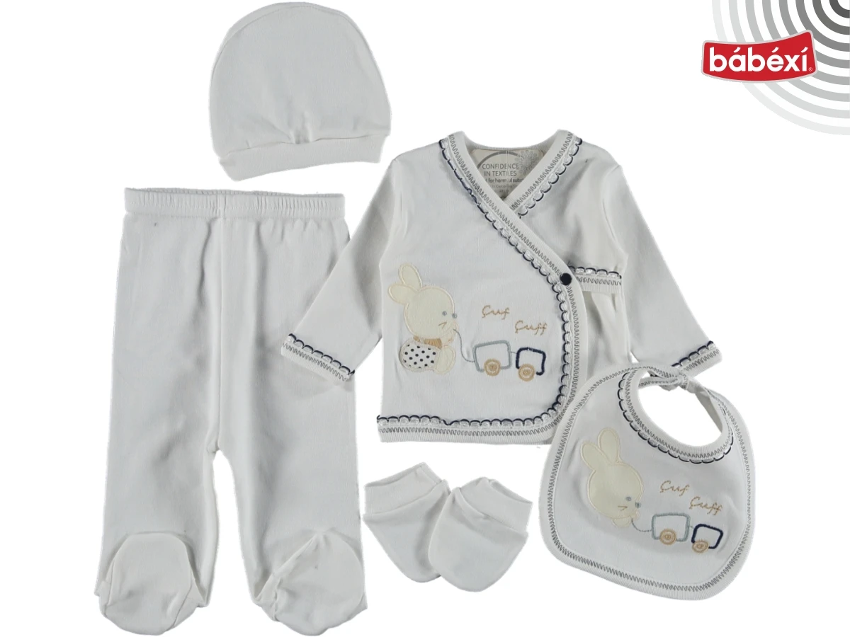 5-Piece Newborn Plain Bodysuit Set