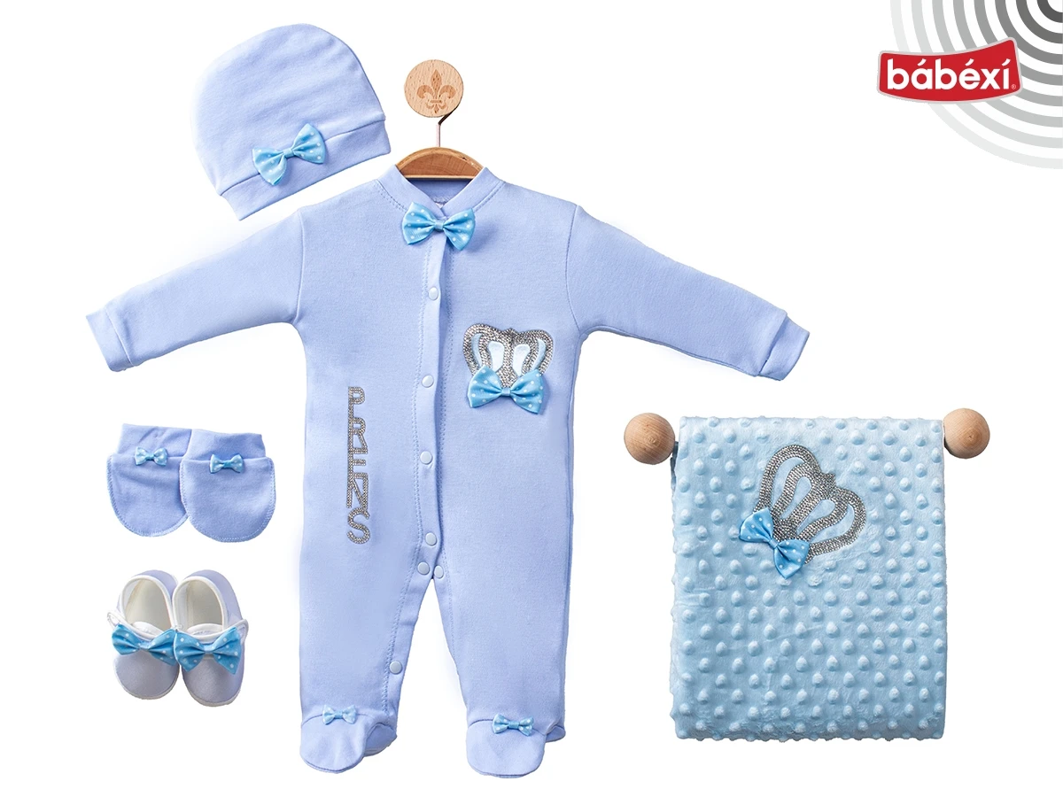 Amore Baby 5Li Set Düz Mavi Tulum
