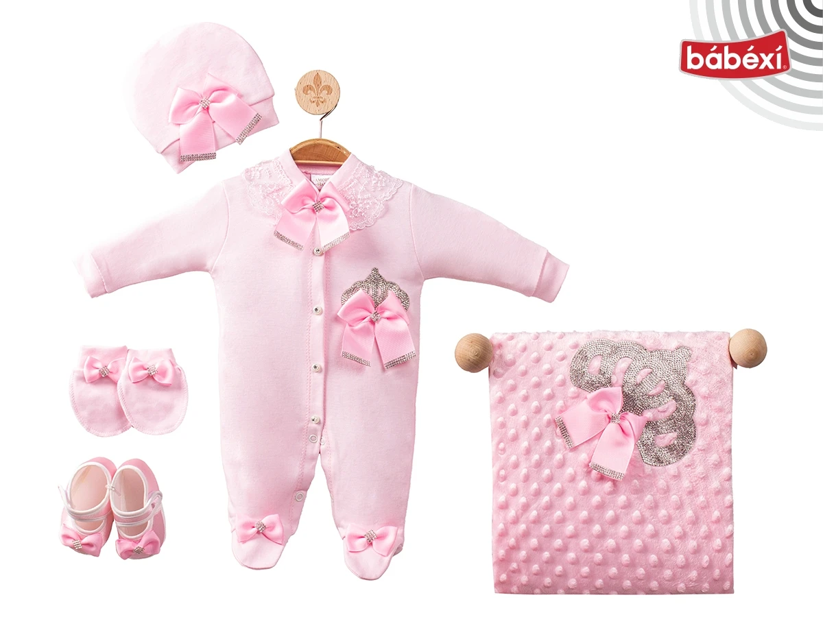 Amore Baby 5Li Set Düz Pembe Tulum