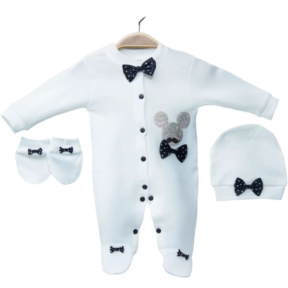 Amore Baby Bıyıklı Miki Tulum Seti