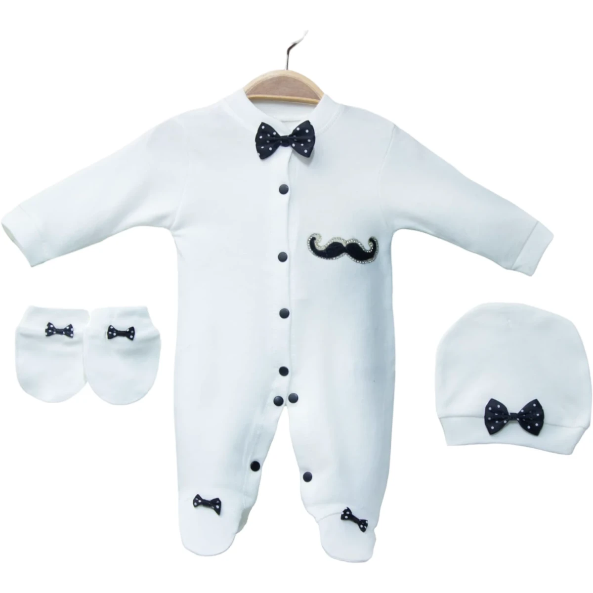 Amore Baby Bıyıklı Tulum Seti