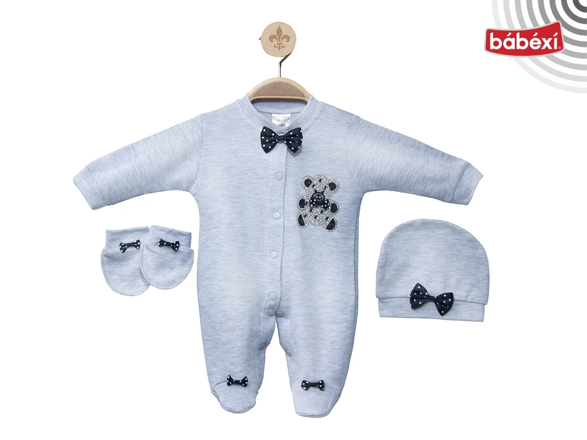 Amore Baby Tulum Seti Düz Gri Ayılı