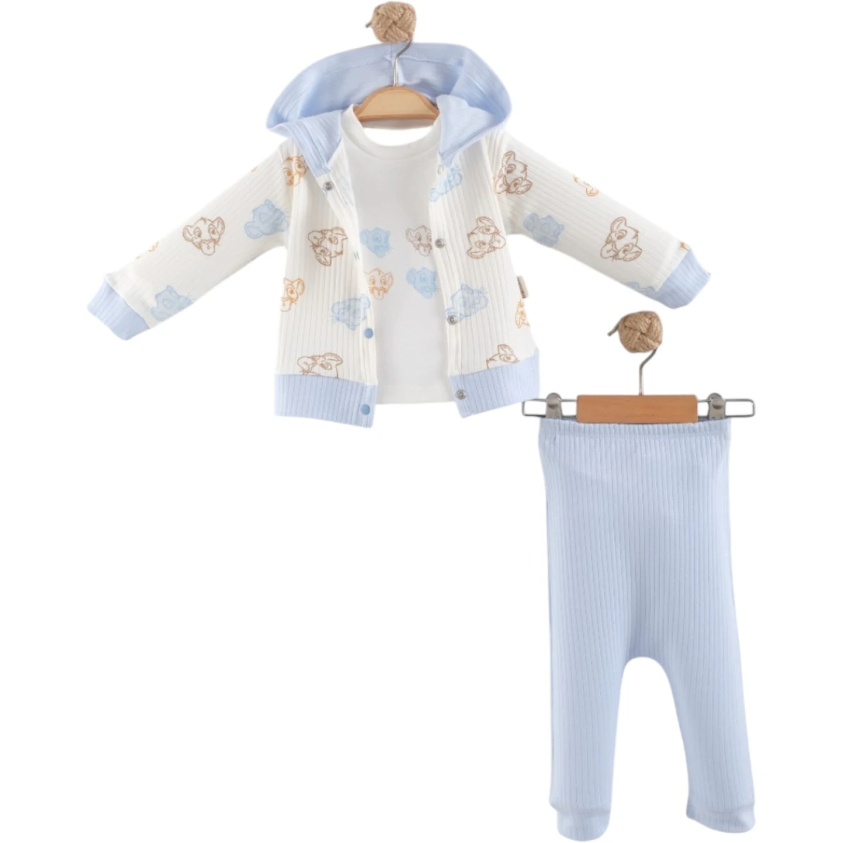 Lion Printed Certified With Cardigan Set