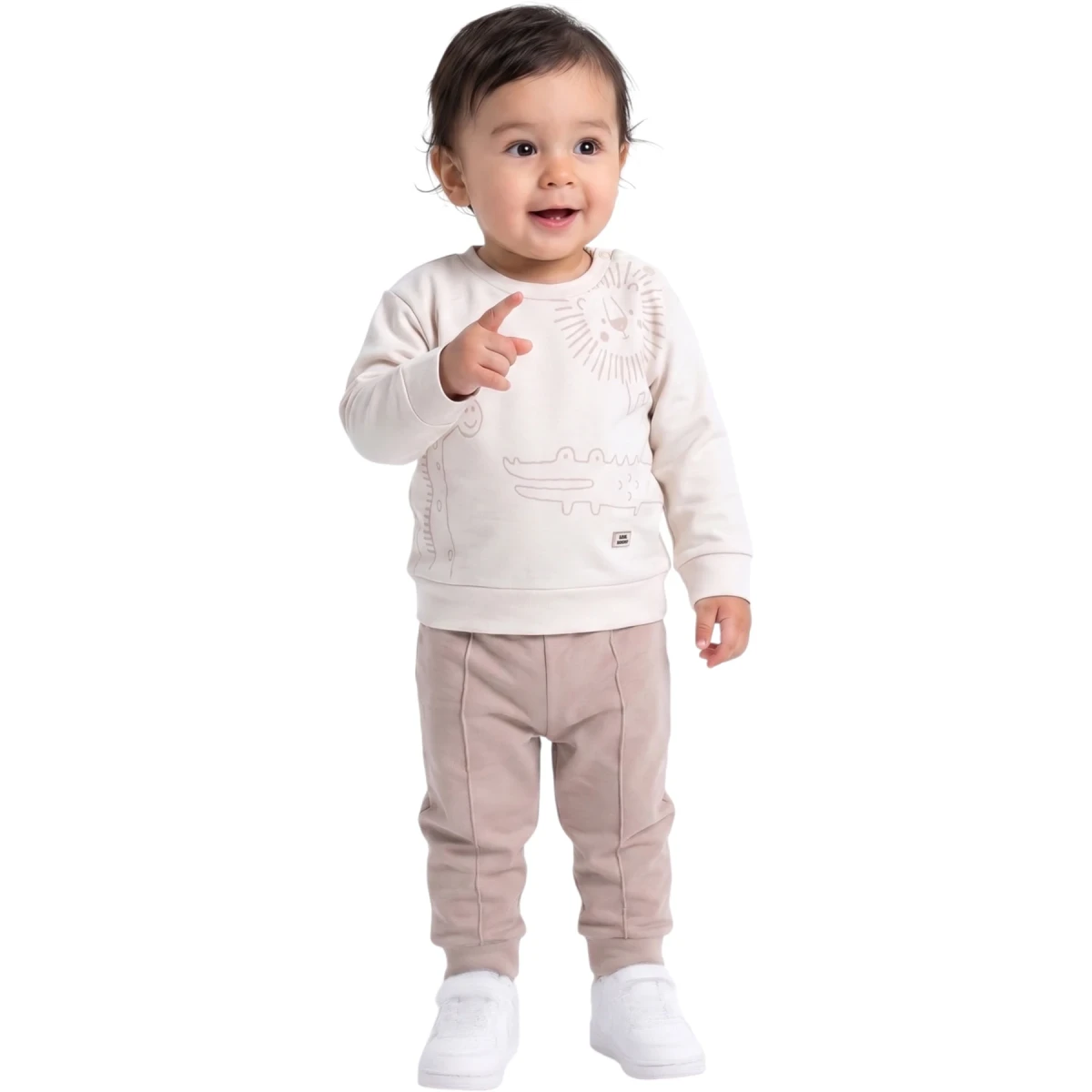 Lion Giraffe Crocodile Printed Two-Piece Set