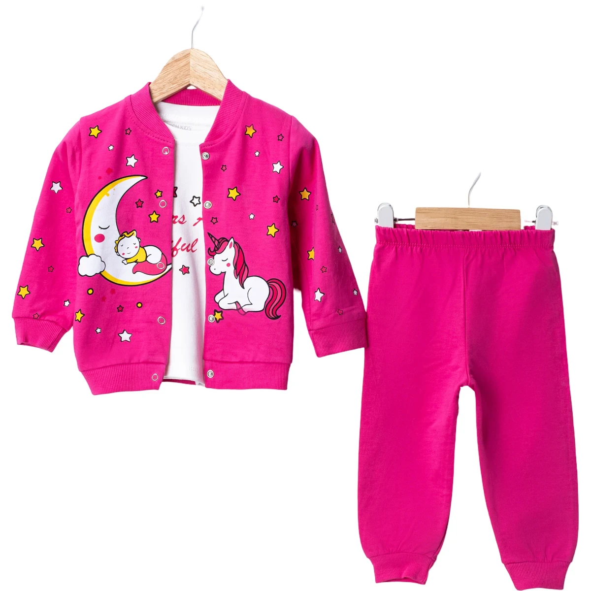 Moon Star Printed Jersey 3-Piece Girl Set