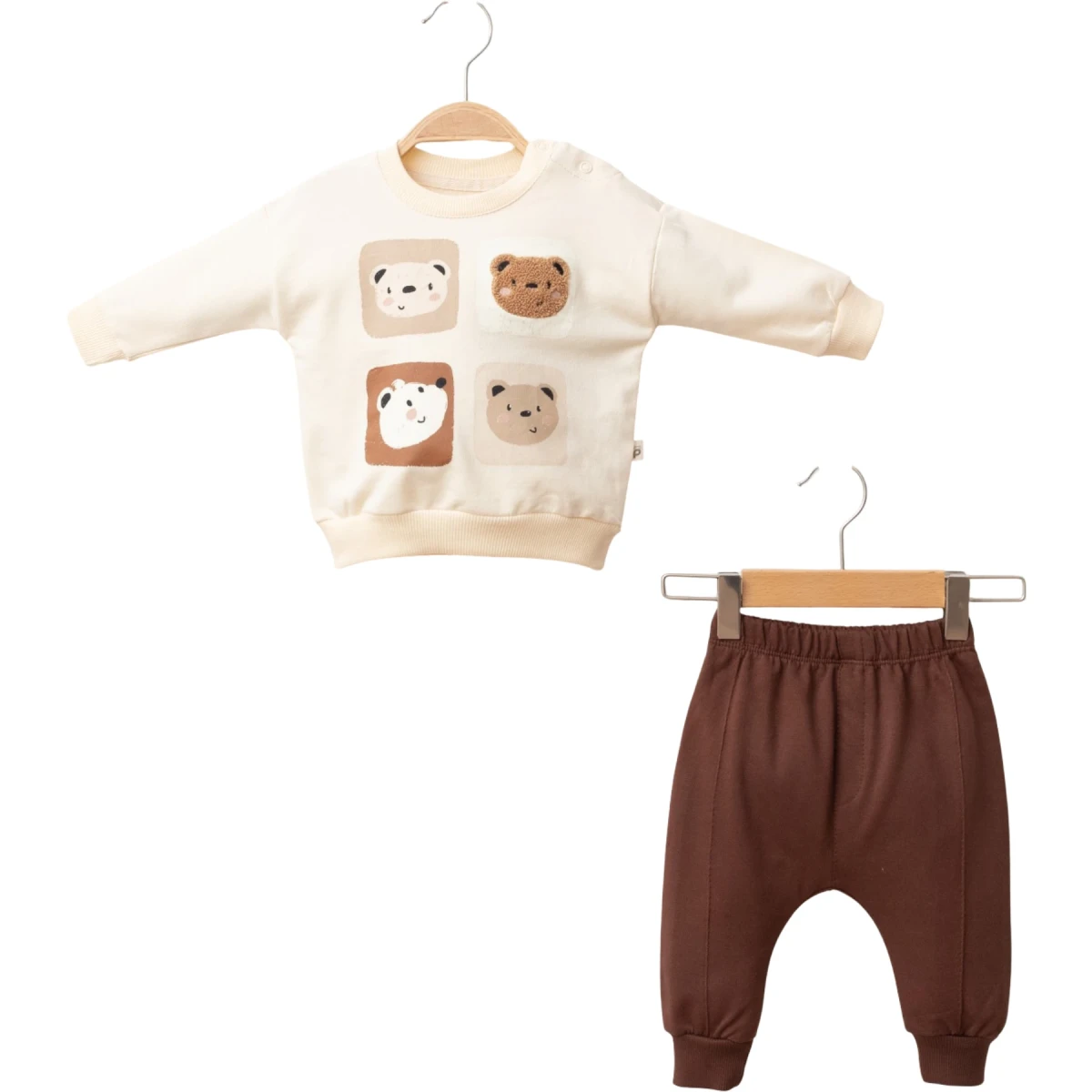 Teddy Bear Print Two-Piece Set