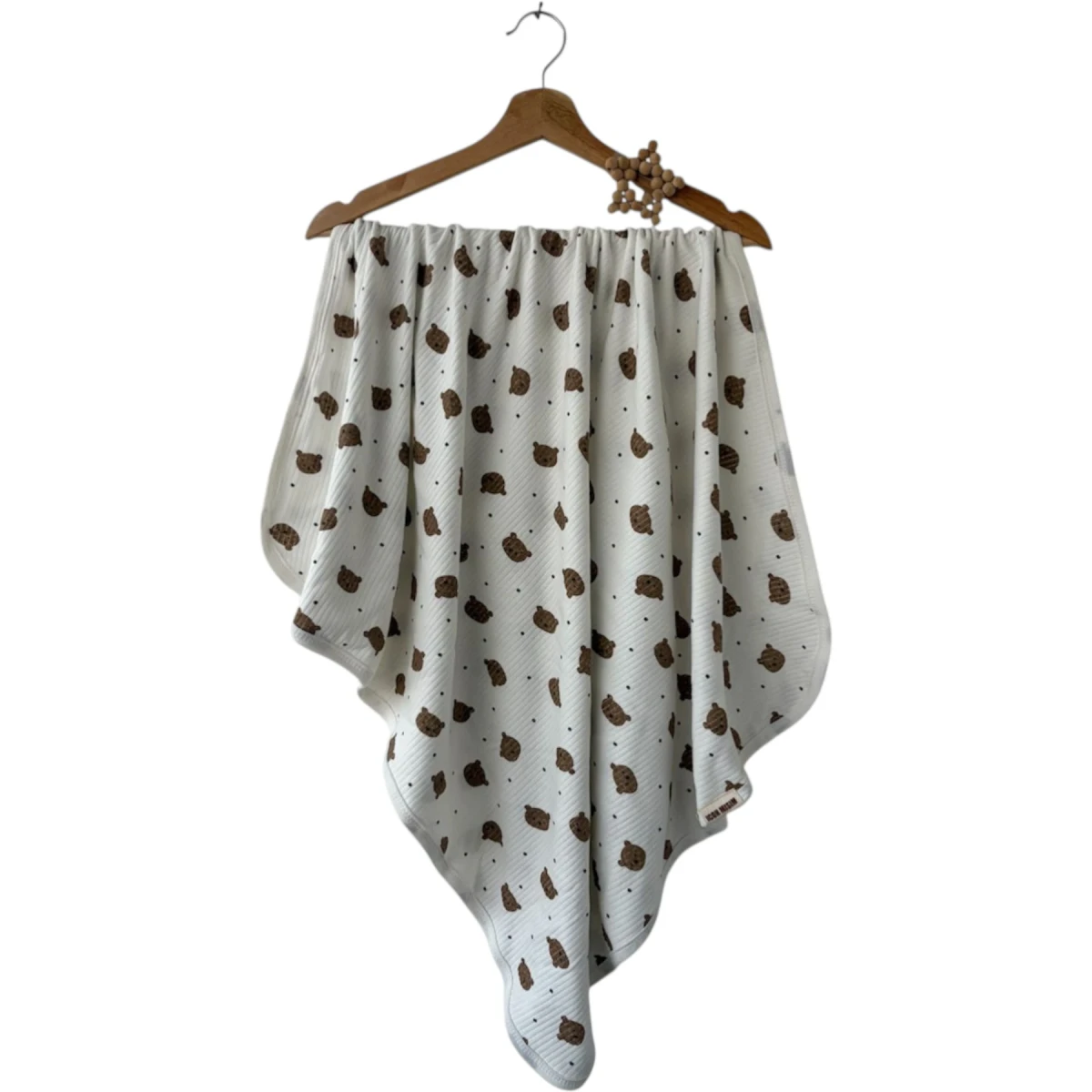 Bear Print Double Layer Cotton Jersey Blanket 1M-18M