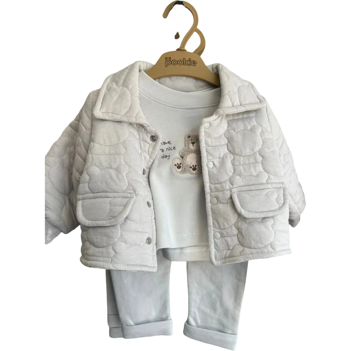 Teddy Bear Embroidered 3-Piece Set