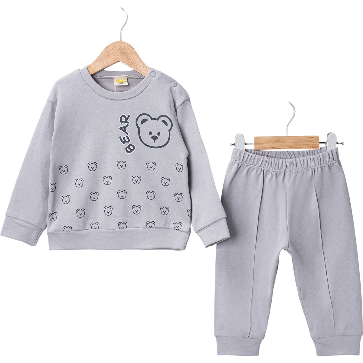 Teddy Bear Print Two-Piece Set
