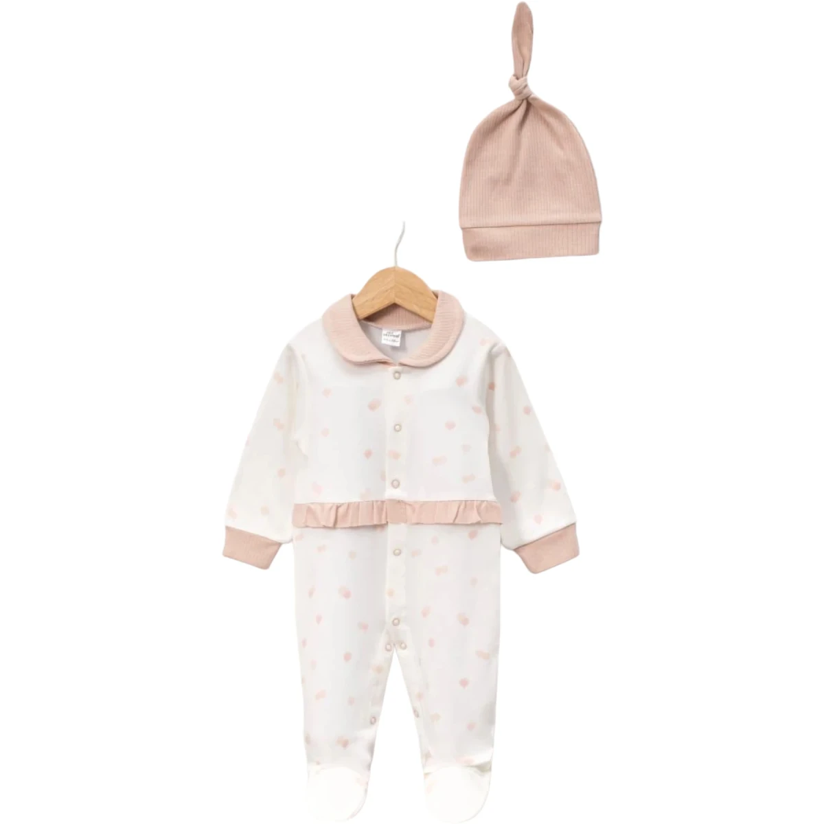 Bebe Yaka Fırfırlı Penye Tulum
