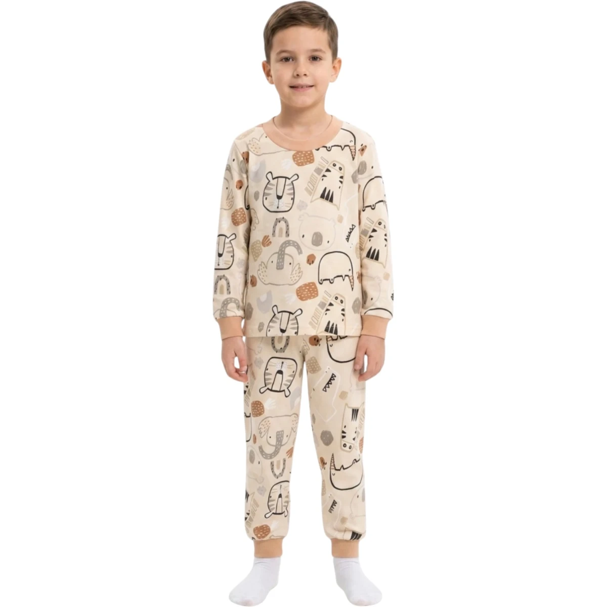 Bej Kaplan Pijama 7 Yaş - 9 Yaş