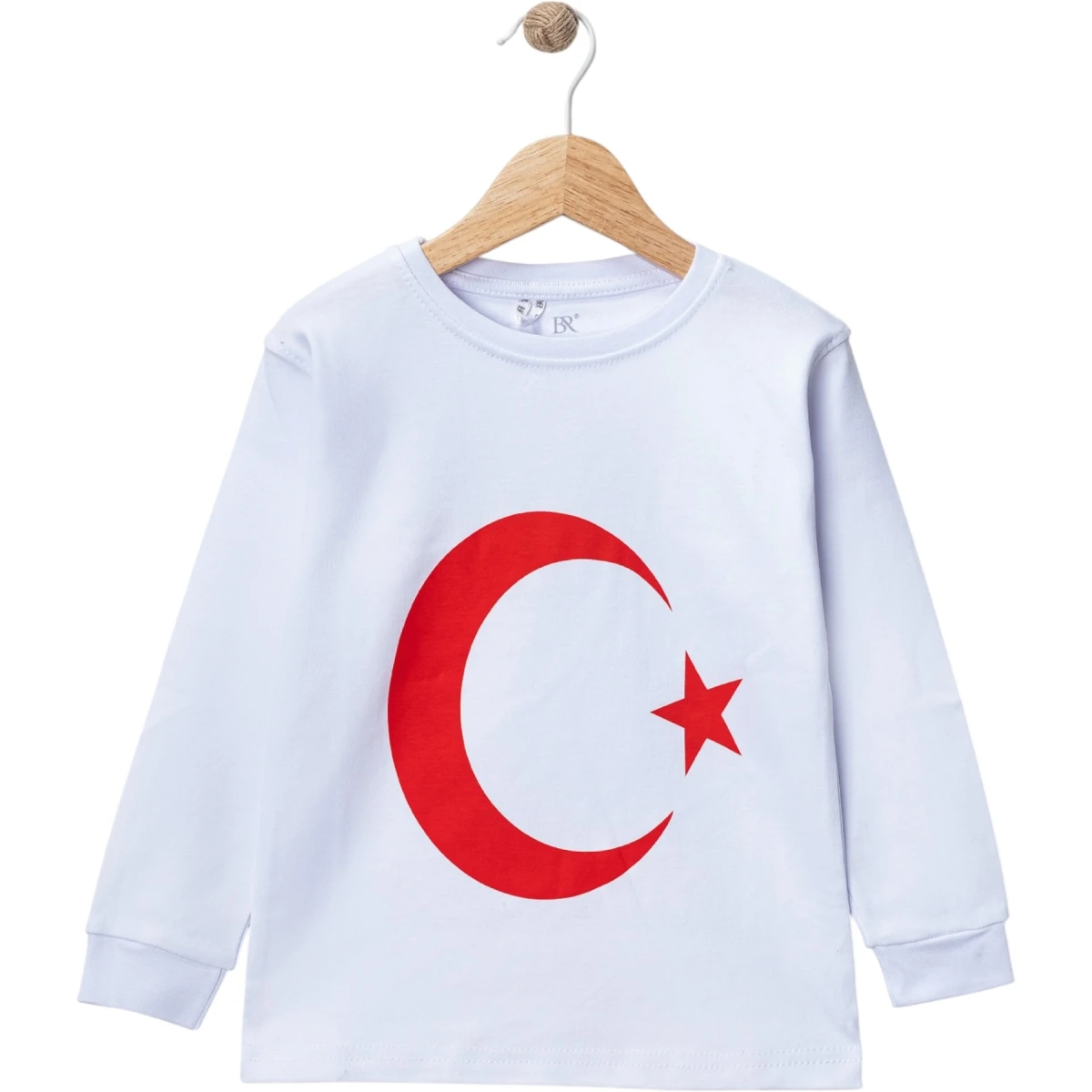 White Flag-Print Long-Sleeve Sweat