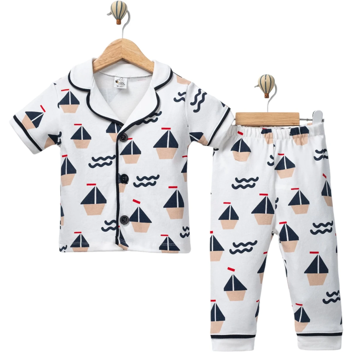 Bot Yelekli Kısa Kollu Pijama Takım 3 Yaş - 6 Yaş