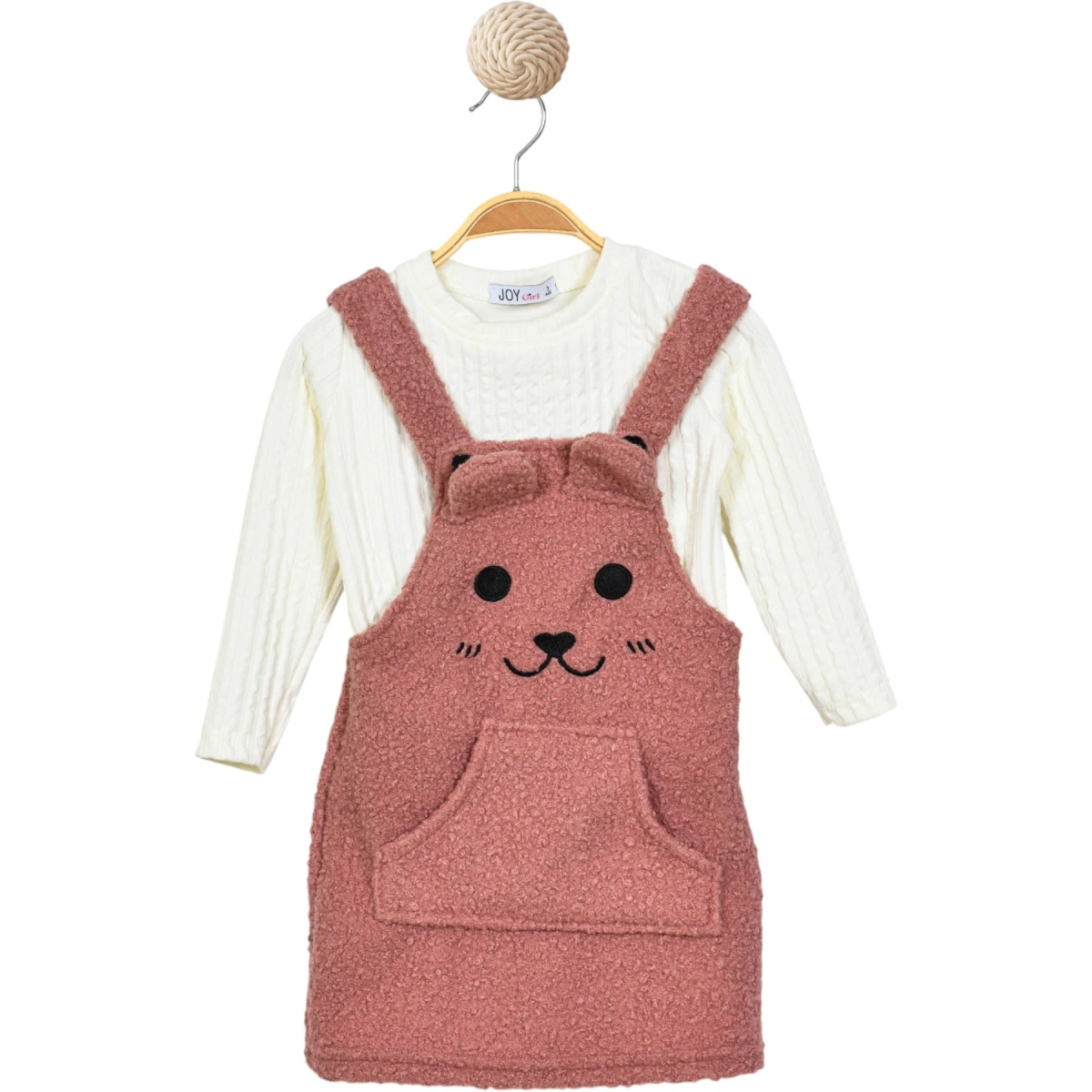 Bouclé Pocket Teddy Bear Overall Set