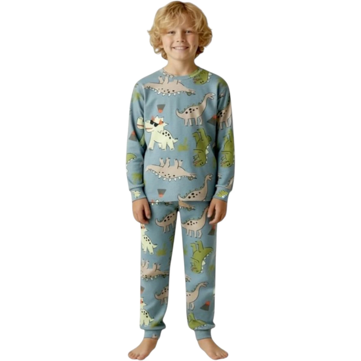 Büyük Dino Baskılı Pijama Takımı