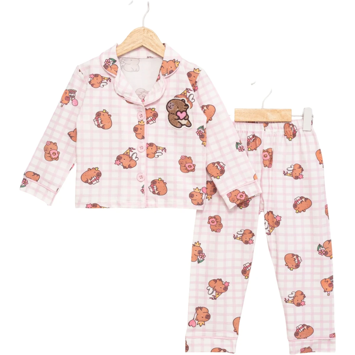 Capybara Yakalı Pijama Takım
