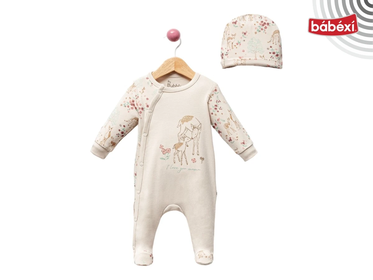 Gazelle Patch-Print Romper with Booties