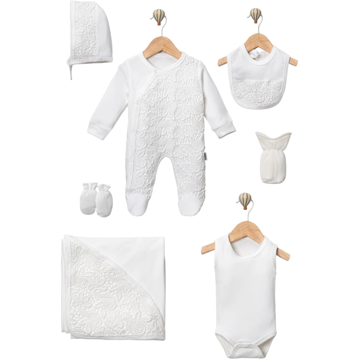 Çiçek Brodeli 7'li Set