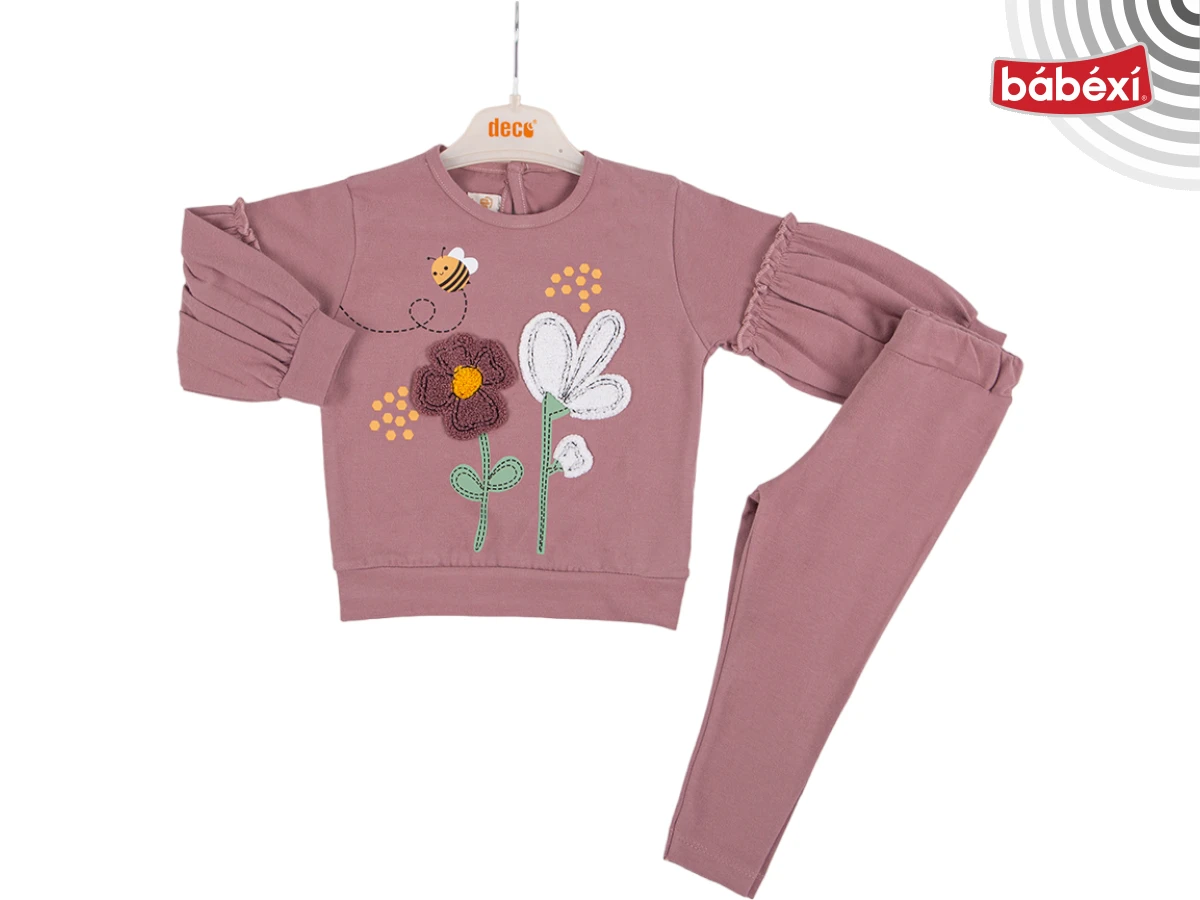 Flower Embroidered With Bandana Girl Set