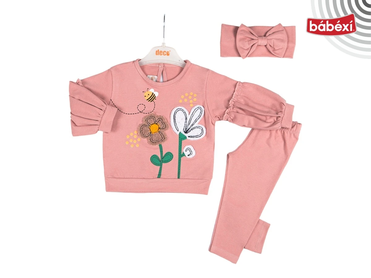 Flower embroidered with Bandana girl set