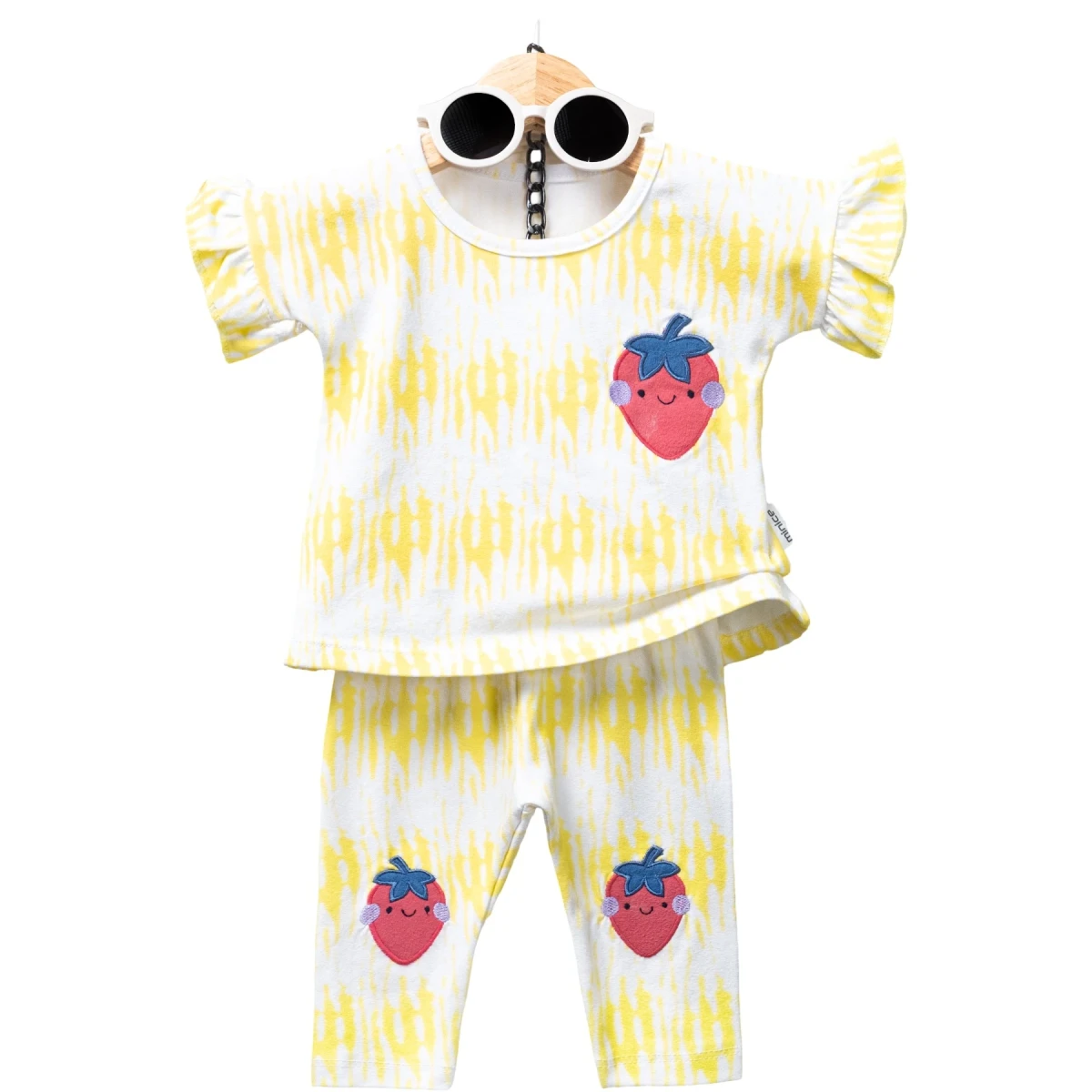 Strawberry Embroidered Girls' Summer Set