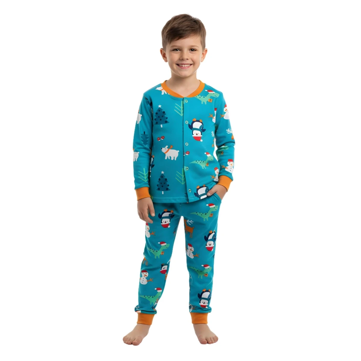 Çıtçıtlı Pijama Kardan Adam