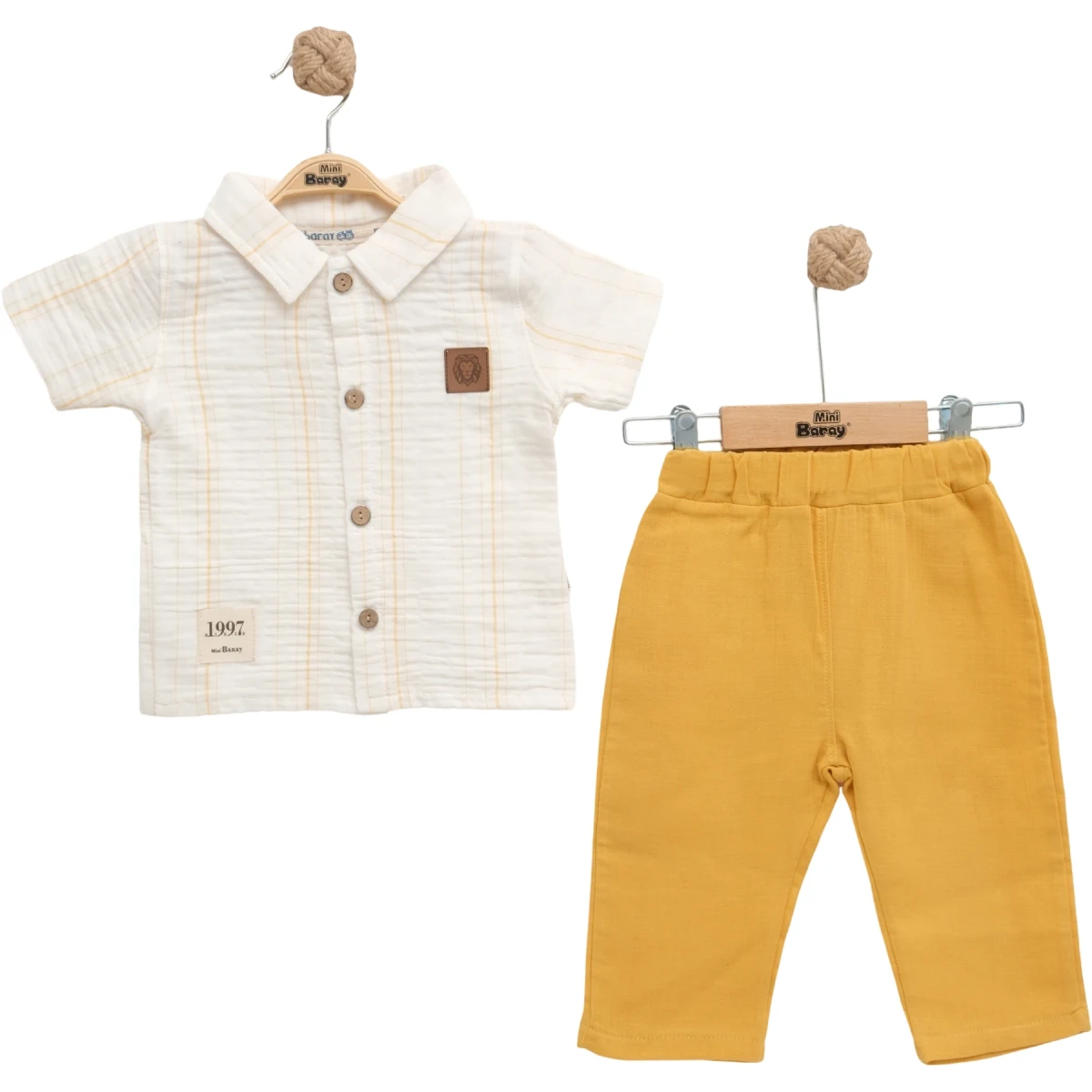 Striped Shirt Muslin Boys Set