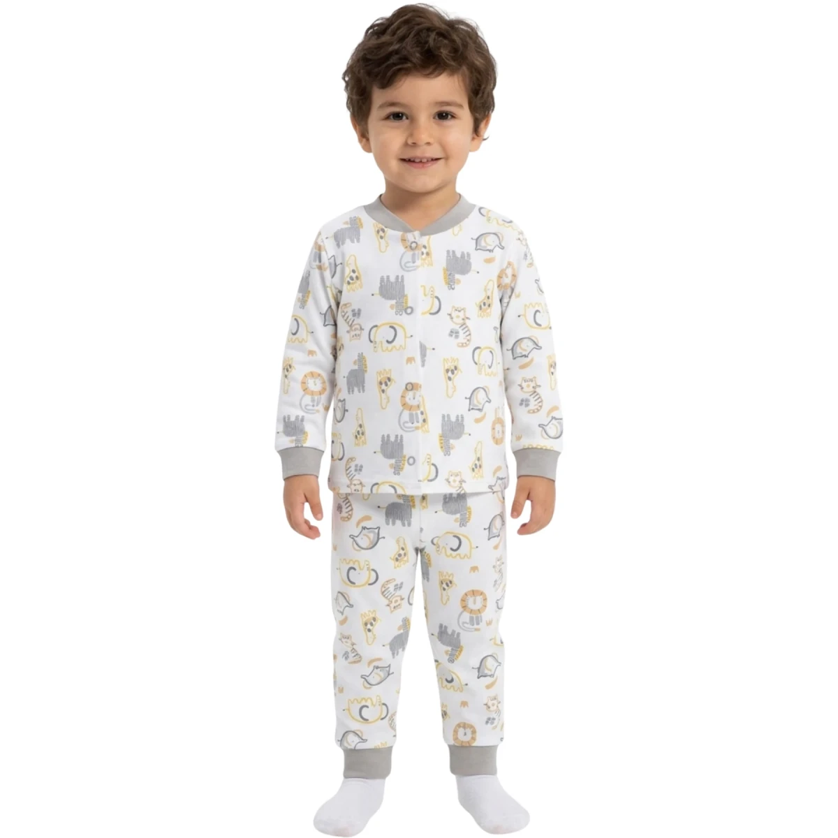 Çizgili Hayvanlar Çıtçıtlı Pijama