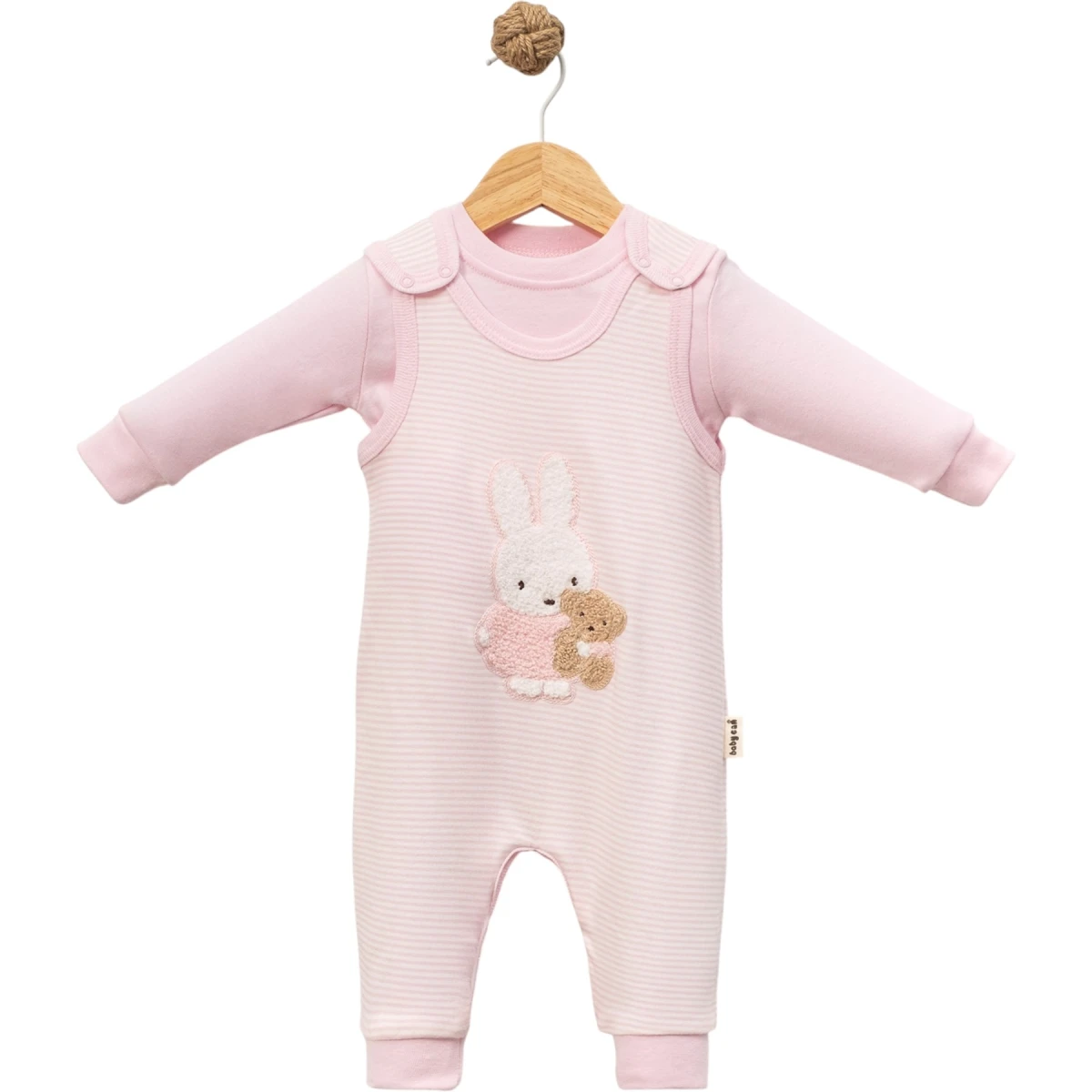 Striped Rabbit Dungarees Set