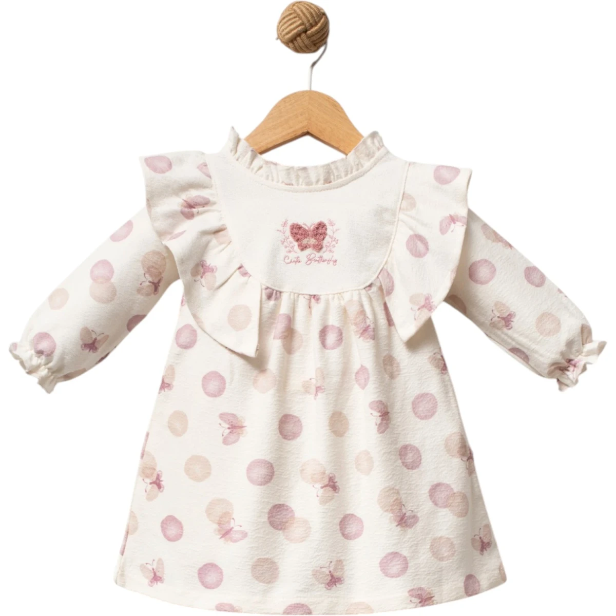 Cute Butterfly Kız Bebek Nakışlı Elbise