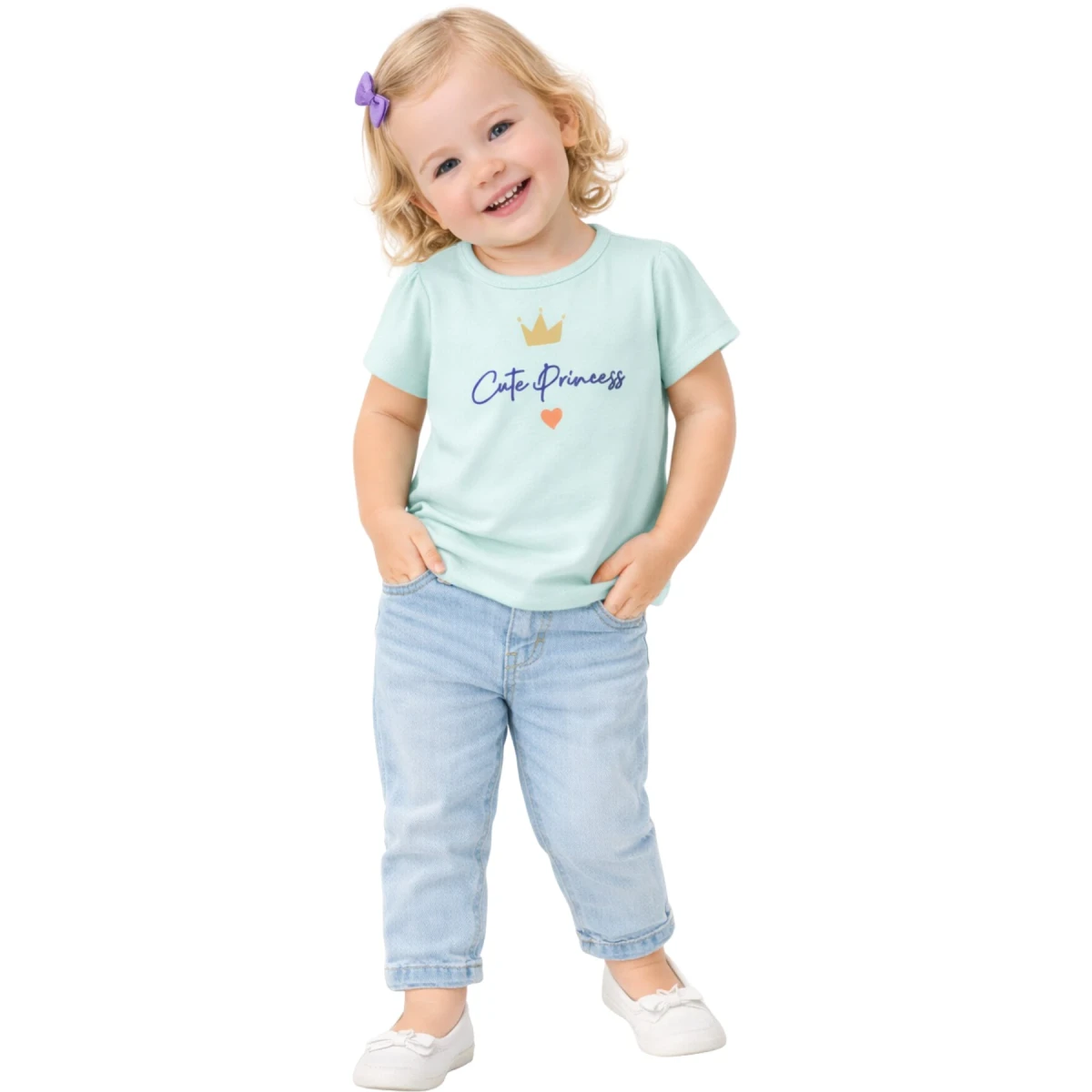 Cute Princess Baskılı Tişört Badi 6 Ay - 18 Ay