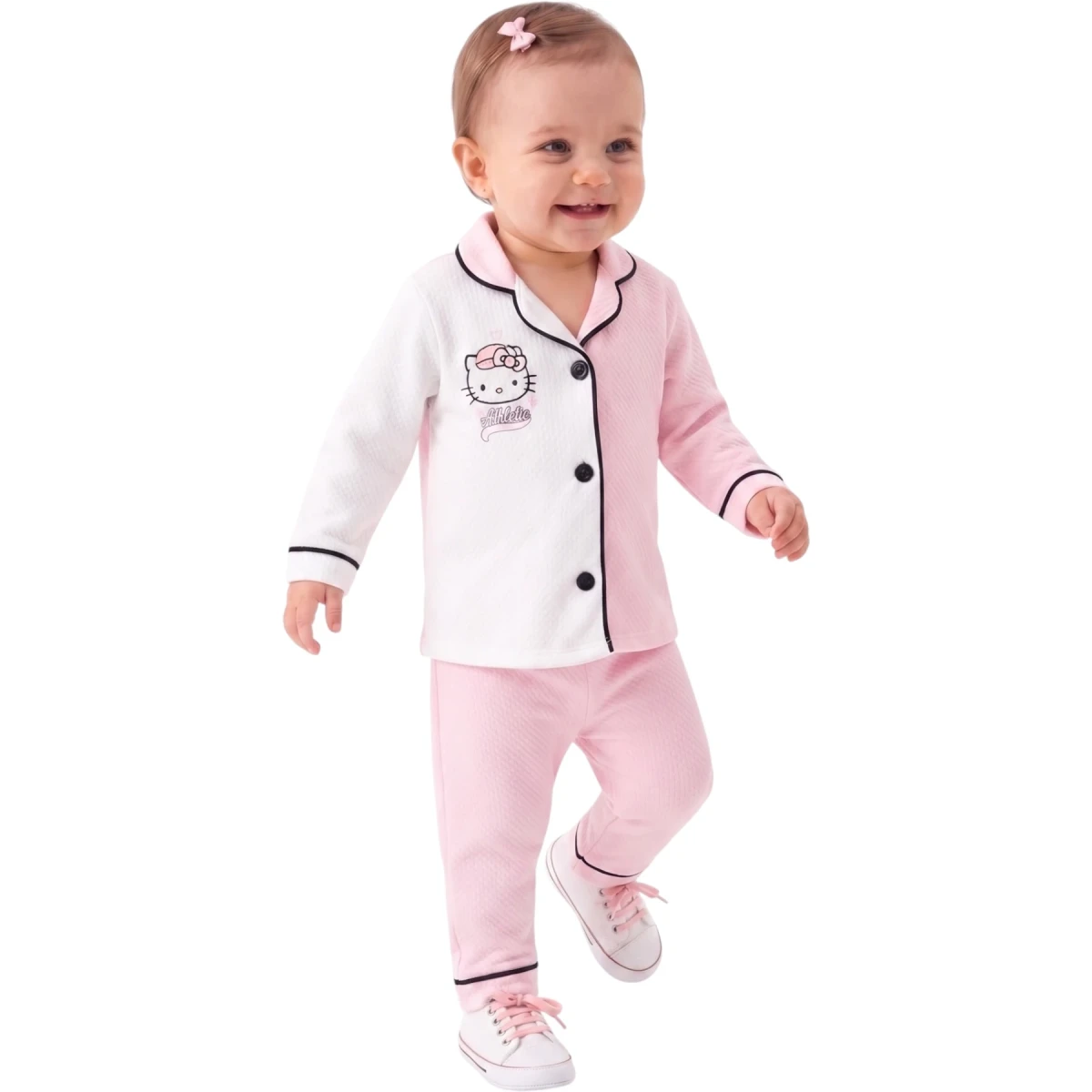 Damla Desen Kedili Yakalı Pijama Takım