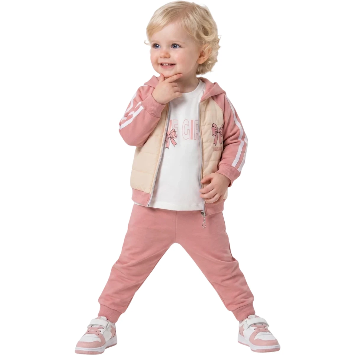 Donino Bow Embroidered Girl Set