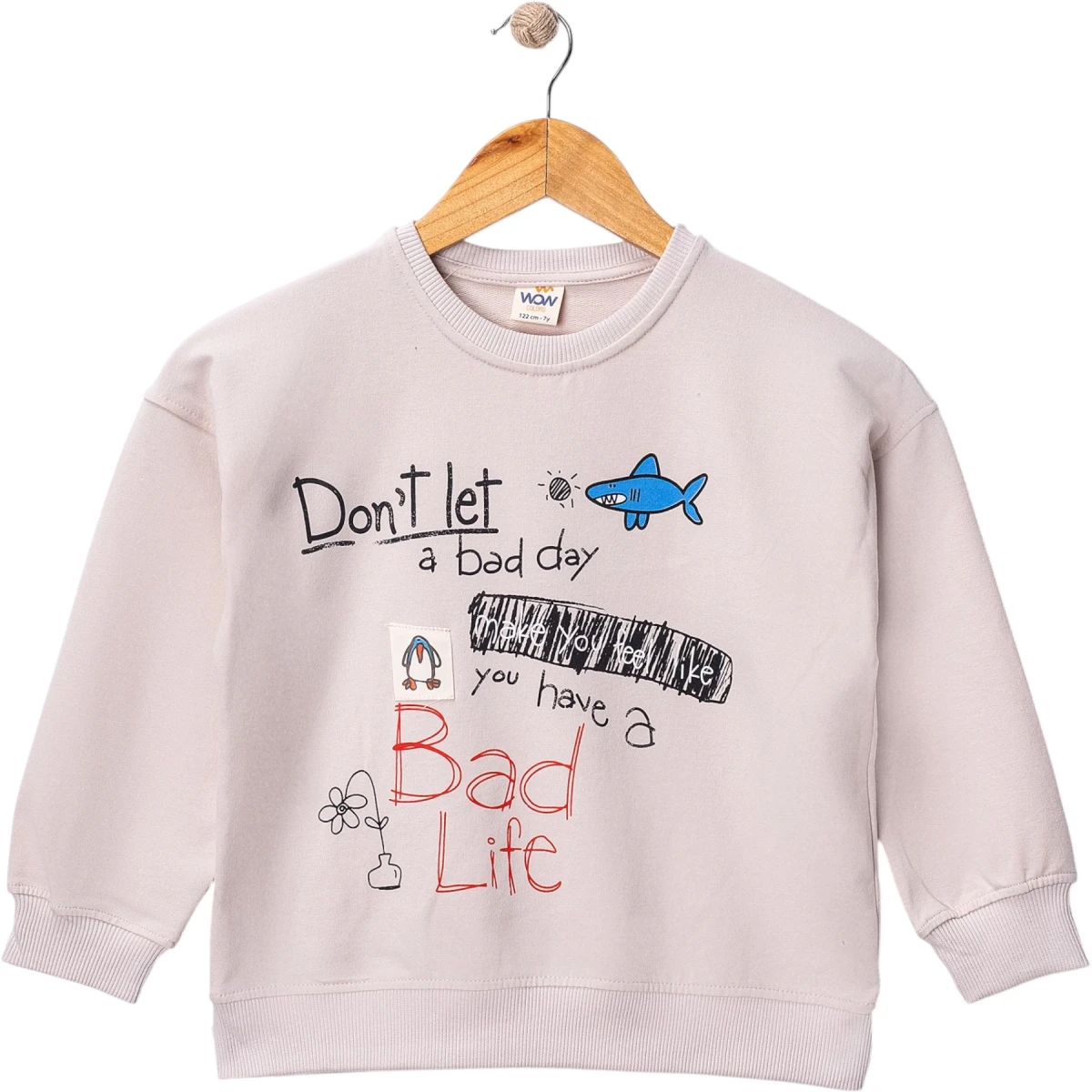 Dont Let Köpek Balığı Baskılı Sweat