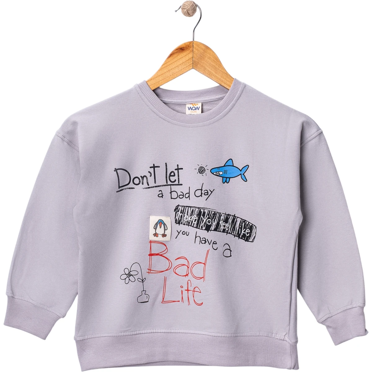 Don't Let Köpek Balığı Baskılı Sweat