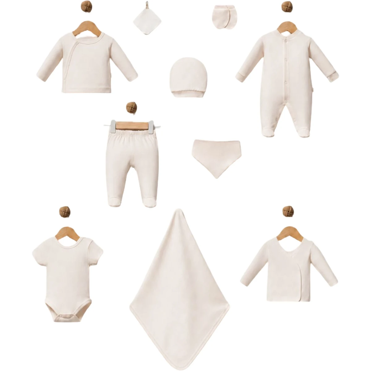 Plain Cream Colored 10-Piece Set