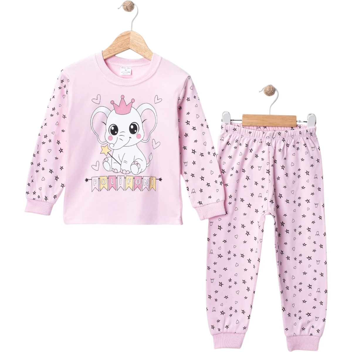 Filli Taçlı Baskılı Pijama Takım