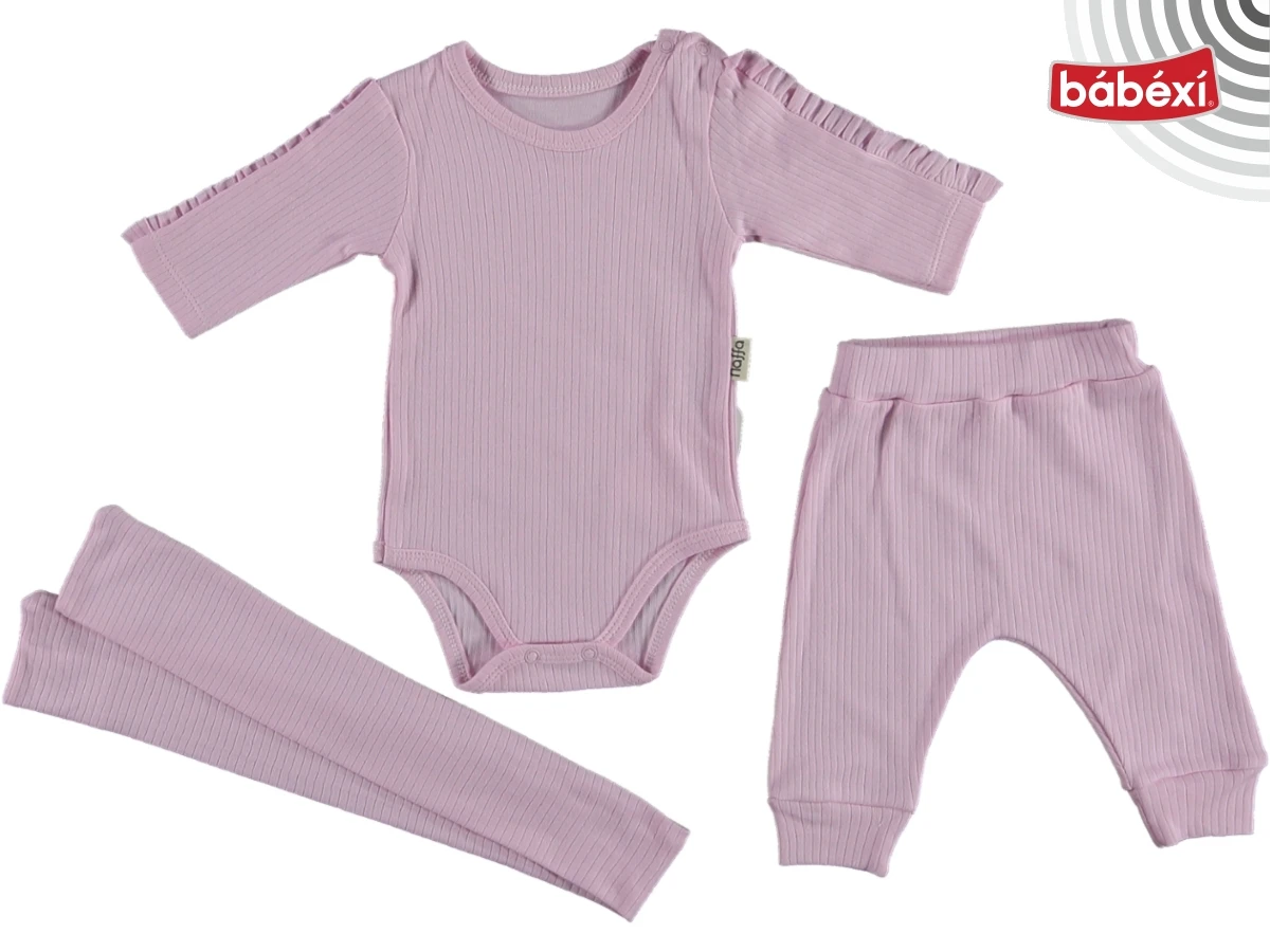 Ruffle detailed snap-button bodysuit set