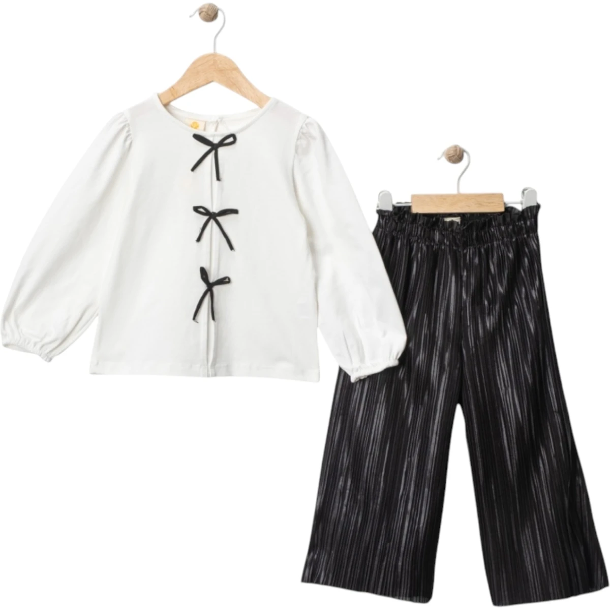 Bow-Detail Pleated Trouser Set
