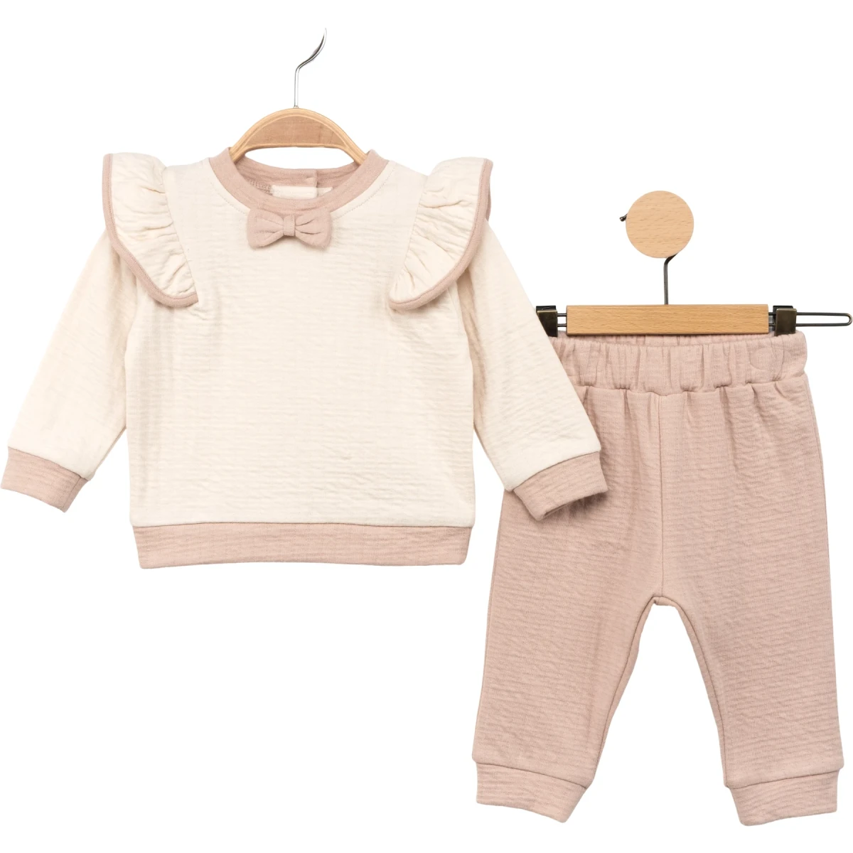 Bow Detail Color-Block 2-Piece Girls Set
