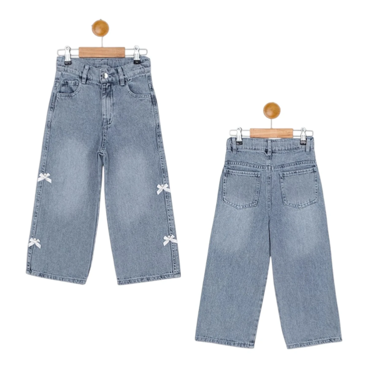 Bow-Detail Denim Trousers