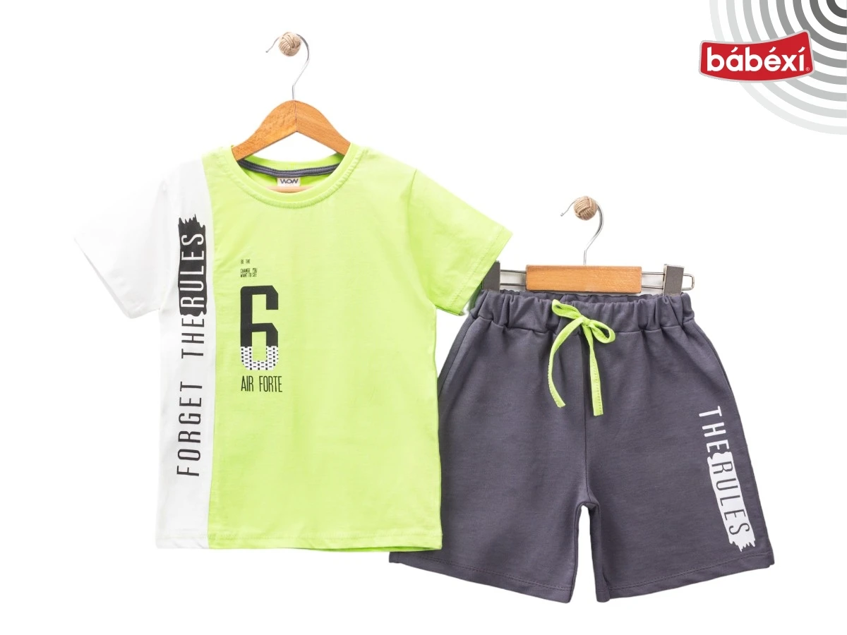 Forvet Yazılı Parçalı Şortlu Boy Set
